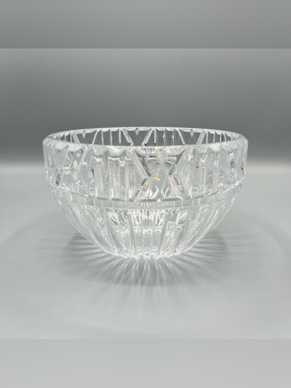 Tiffany & Co Cut Crystal Bowl 8” Signed Luxury Serving Dish Elegant Decor